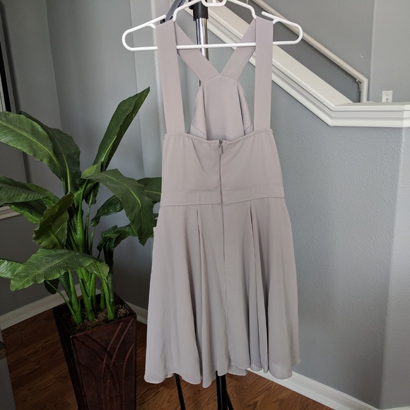 NWT Lulu's Forevermore gray skater halter dress - Picture 8 of 8
